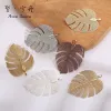 European and American natural leaf pendants, cut turtle back leaf necklaces, accessory materials, earring accessories, diy semi-finished jewelry Specification image